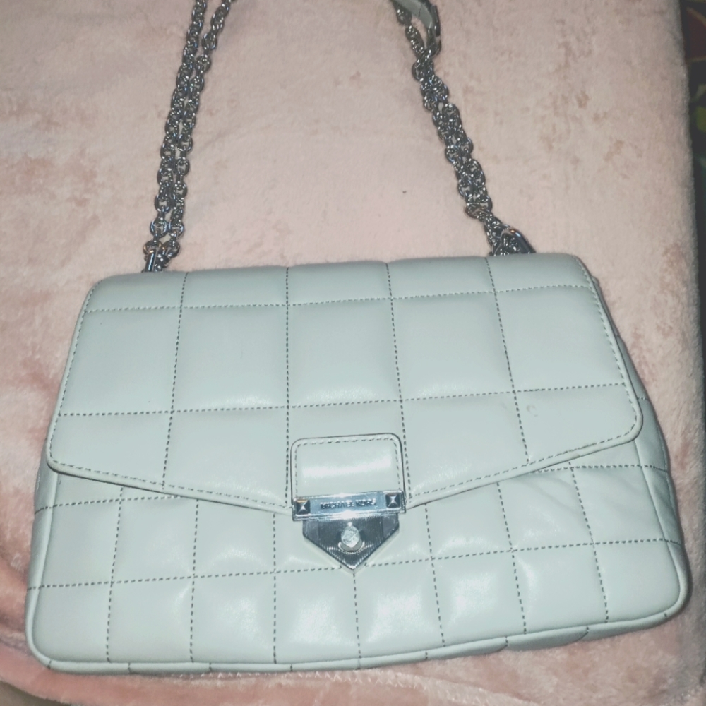 MICHAEL KORS Large Chain Shoulder Heather Grey